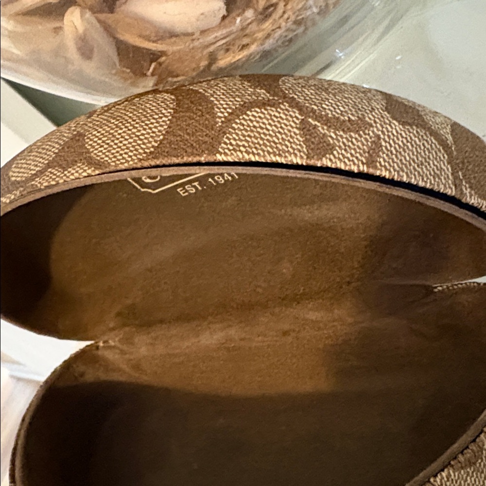 Coach Signature Monogram Brown Sunglasses Case - Picture 5 of 5